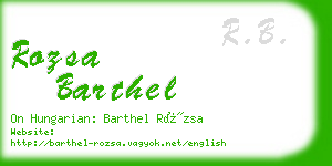 rozsa barthel business card